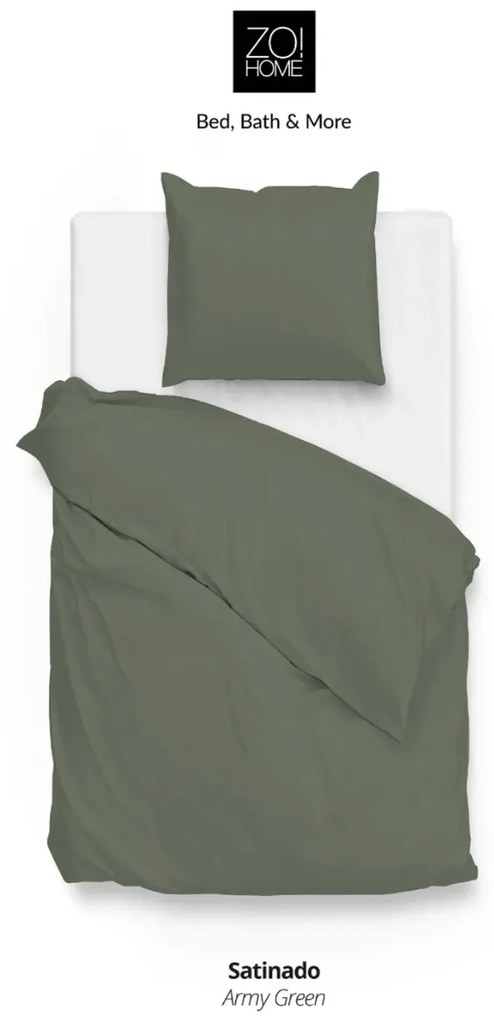 Zo!Home Satinado Dekbedovertrek Army Green – Bij Swiss Sense