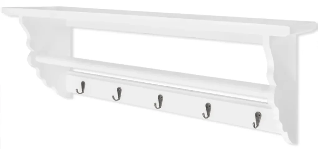 vidaXL Kapstok barokstijl MDF wit