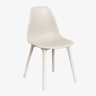 Pakket Van 2 Scand Polypropyleen Eetkamerstoelen Tapioca Beige - Sklum