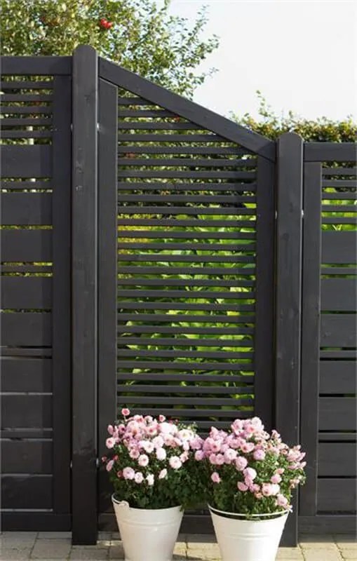 Schutting vuren - Silence louvre recht zwart (120 x 140 cm)