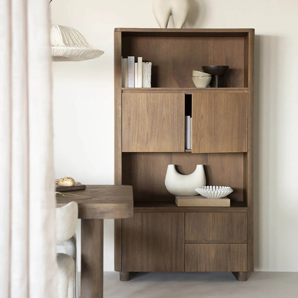 Houten Kast Met Vakken En Deuren - 100x40x180cm.