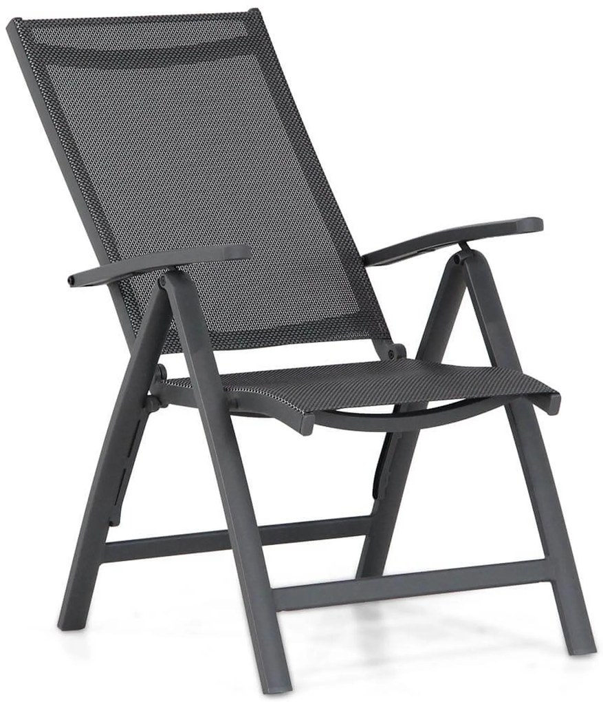 Tuinset 6 personen 220 cm Aluminium/Textileen /Graniet/Aluminium/textileen Grijs Presto Vasto/Graniet