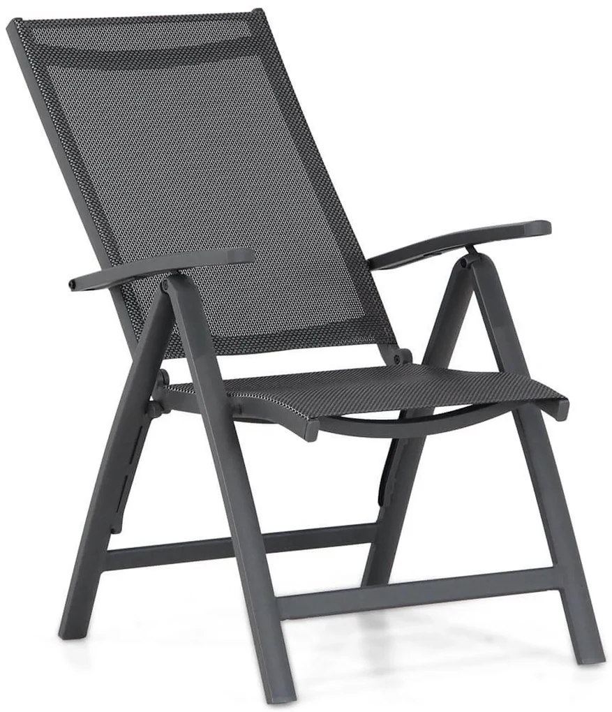 Tuinset Ronde Tuintafel 4 personen 125 cm Aluminium/Textileen /Aluminium/textileen Grijs Presto Vasto/Ancona