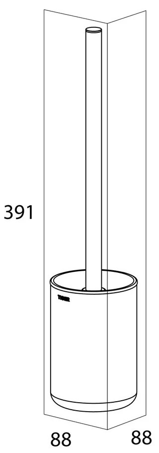 Tiger Cooper toiletborstel met houder vrijstaand RVS geborsteld