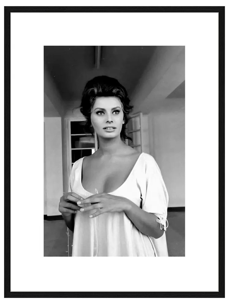 Rivièra Maison - Wall Art Sophia Loren 60x80 - Kleur: zwart
