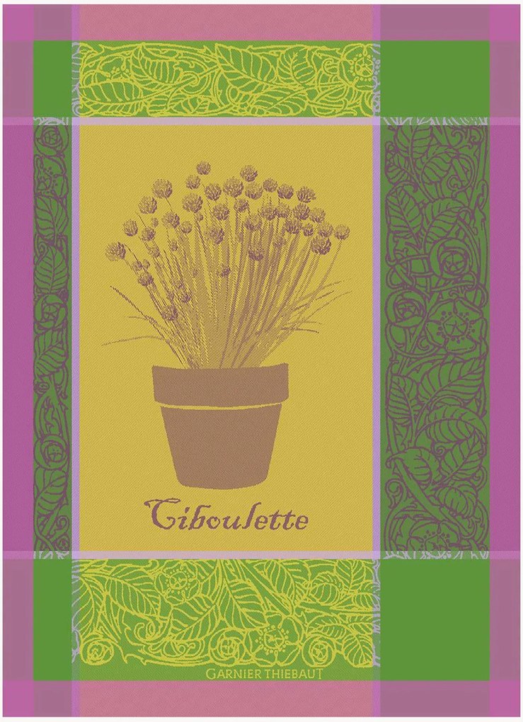 Jacquard theedoeken Ciboulette Menthol, 4-delig