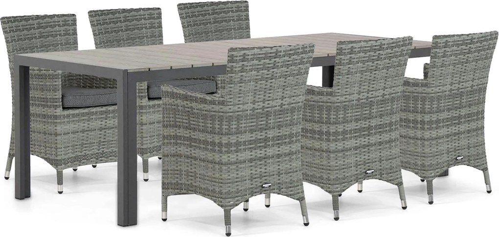 Tuinset 6 personen 217 cm Wicker Grijs Domani Furniture Miami/Young