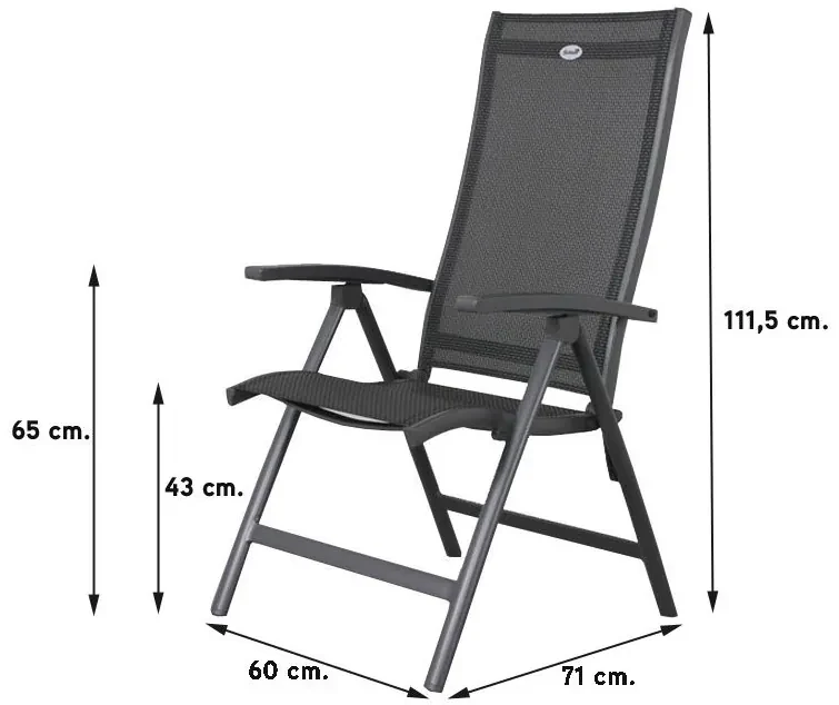 Hartman Salvatore/President 160 cm. verstelbare tuinset - 5-delig