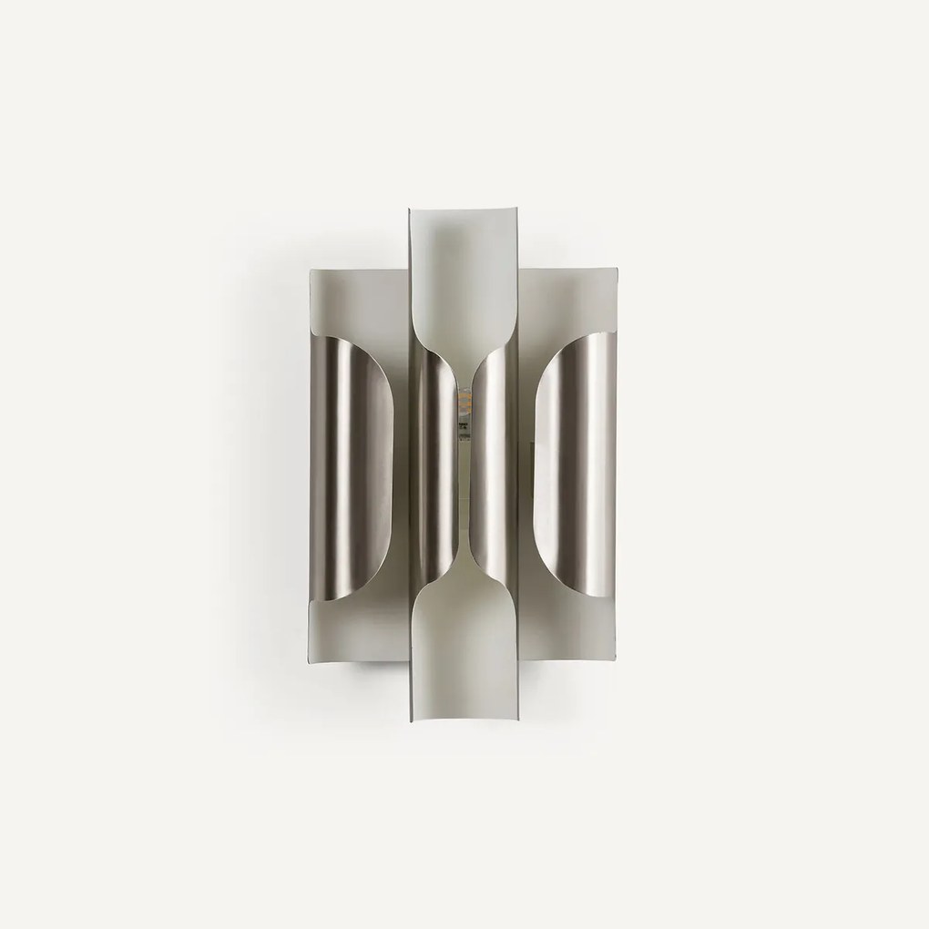 Wandlamp in metaal ijzer, gesatineerd nikkel, Henrio