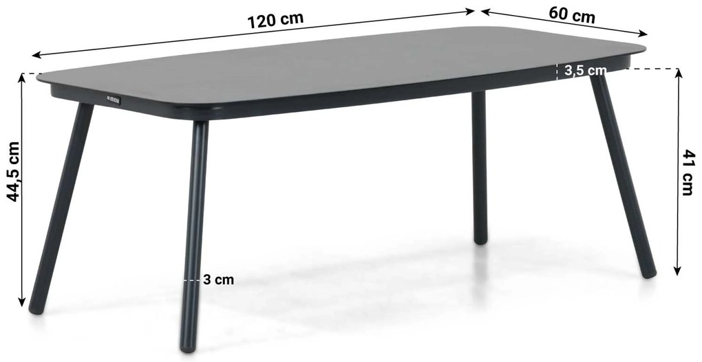 Stoel en Bank Loungeset 5 personen Aluminium/rope Grijs  Lifestyle Garden Furniture Feraro