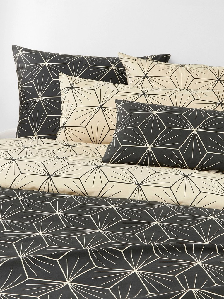 Dubbelzijdig dekbedovertrek Ilda met geometrische print