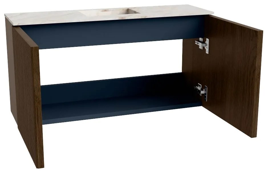 Mondiaz Joya DLux 80cm toiletmeubel walnut met wastafel faye midden 1 kraangat frappe