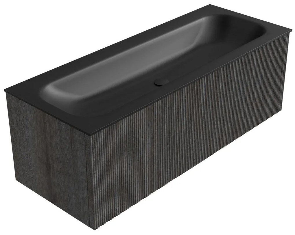 Mondiaz Kurve 120cm badmeubel shadow met 1 lade en wastafel big large midden zonder kraangat urban