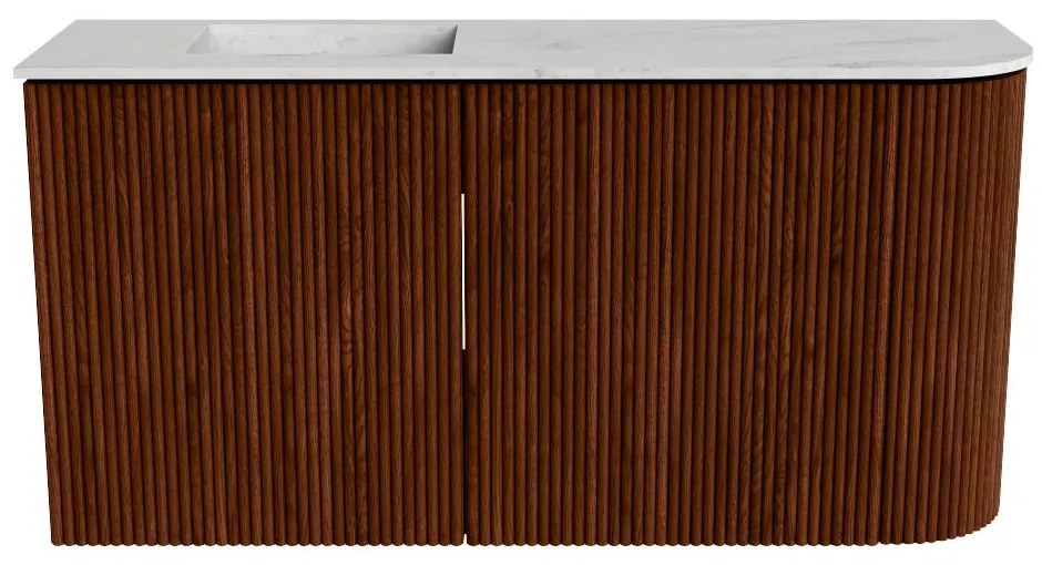 Mondiaz Joya DLux 80cm toiletmeubel ronding rechts ruby met wastafel faye links 1 kraangat opalo