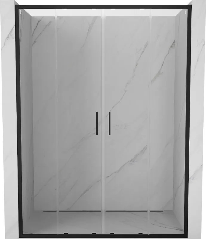 Mexen Exo dubbele schuifdouchedeuren 160 cm, transparant, zwart - 8152-160-000-70-00