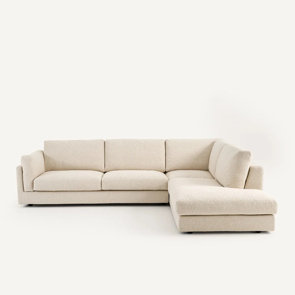 Omvormbare hoekbank met longchair, bouclé stof, César