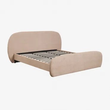 Brunel Bouclé Stoffen Bed Licht Zandbruin Bouclé & 180 X 200 Cm - Sklum