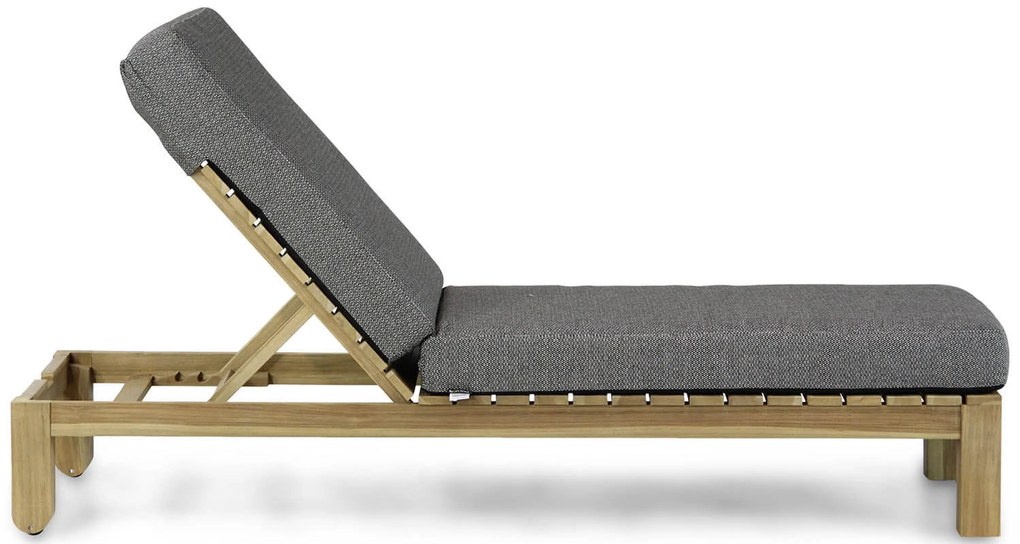 Santika Furniture Santika Arlington Lounger Met Antraciet Kussen Teak Old Teak Greywash