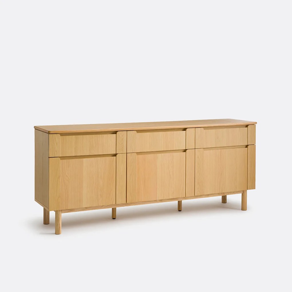 Buffetkast met eikenfineer, 3 deuren, 3 lades, Bellita