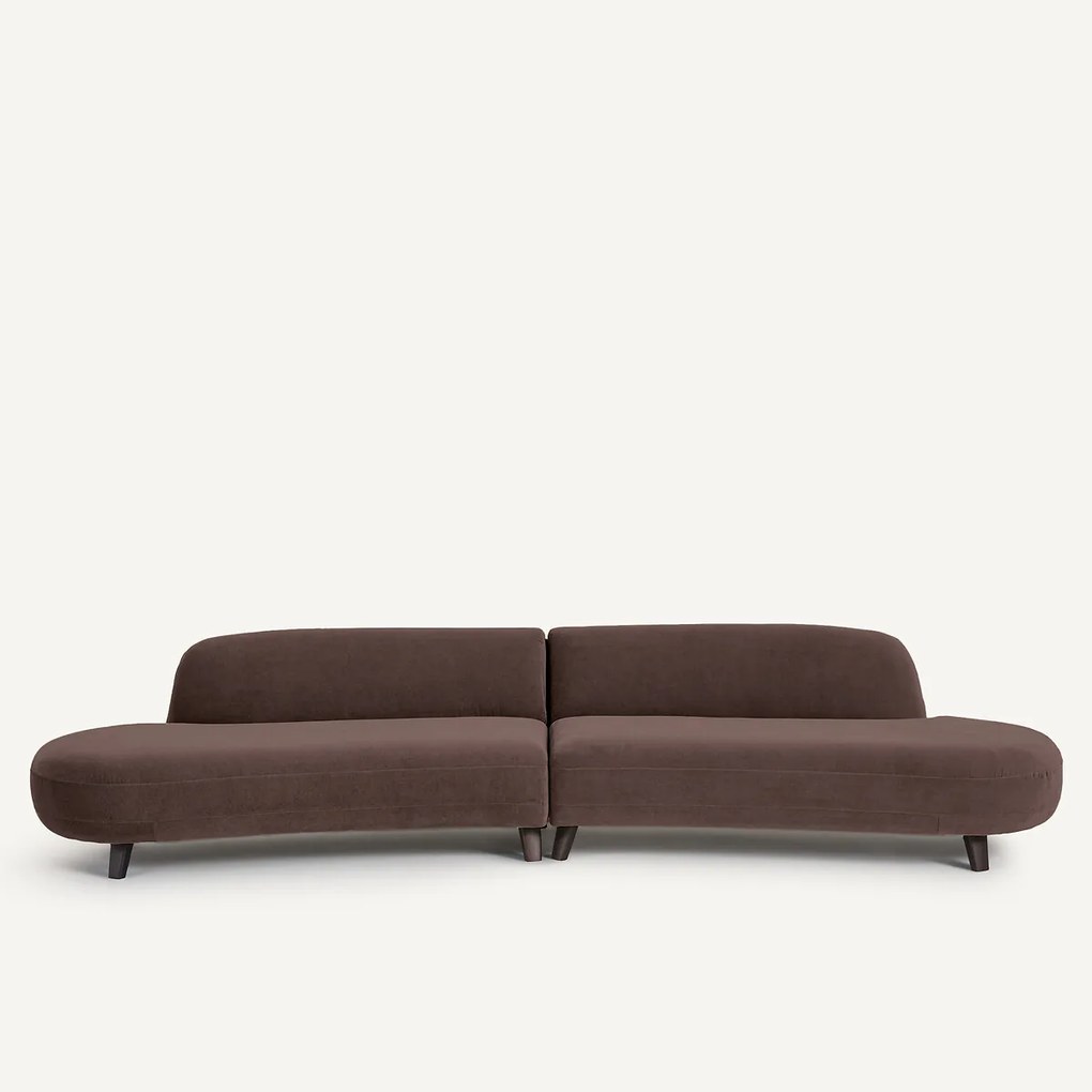 6-zits bank in linnen fluweel, Rosebury, ontwerp Emmanuel Gallina