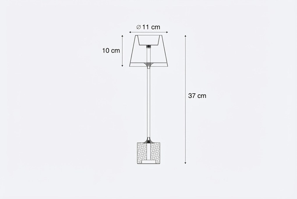 Moderne Tafellamp Goud Incl. LED Dimbaar IP Oplaadbaar - Topi Taupe