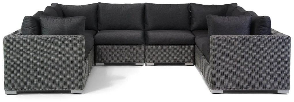 U-Vorm Loungeset 8 personen Wicker Grijs  Garden Collections Toronto