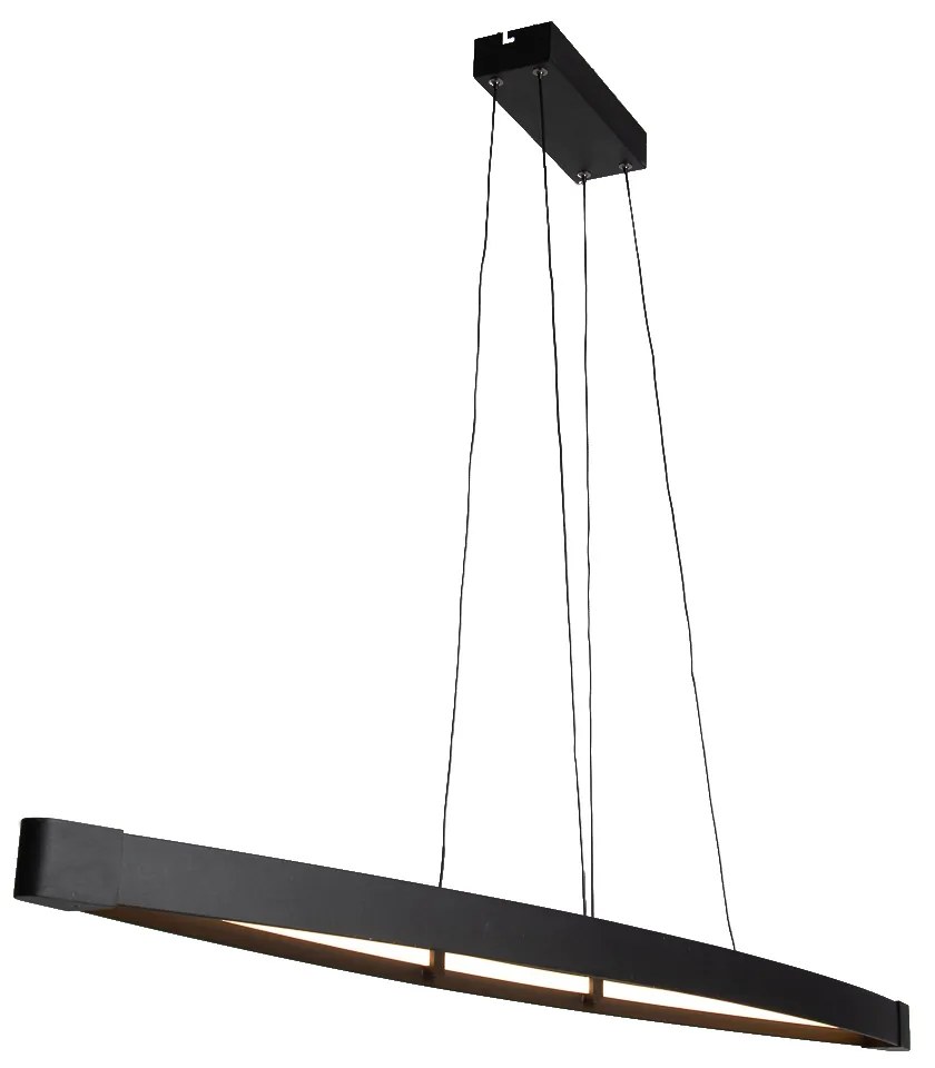 Eettafel / Eetkamer Moderne hanglamp zwart incl. LED 3-staps dimbaar - Dasha Modern ovaal Binnenverlichting Lamp