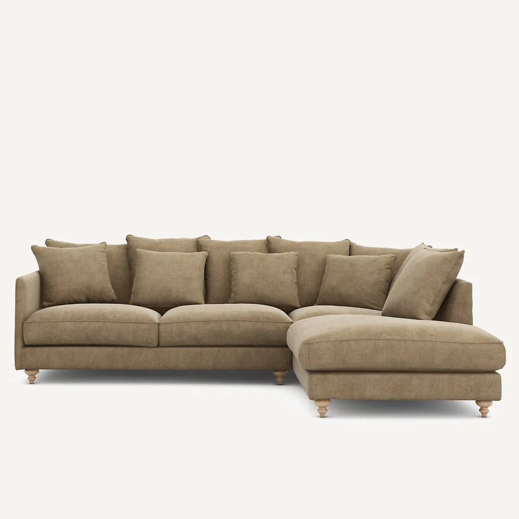 Omvormbare hoekbank in stonewashed fluweel, Lazare