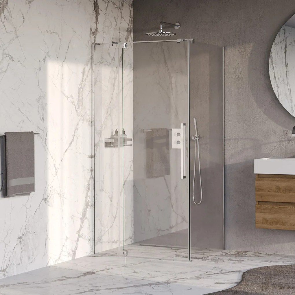 Brauer Stellar douchecabine met draaideur 100x80cm chroom