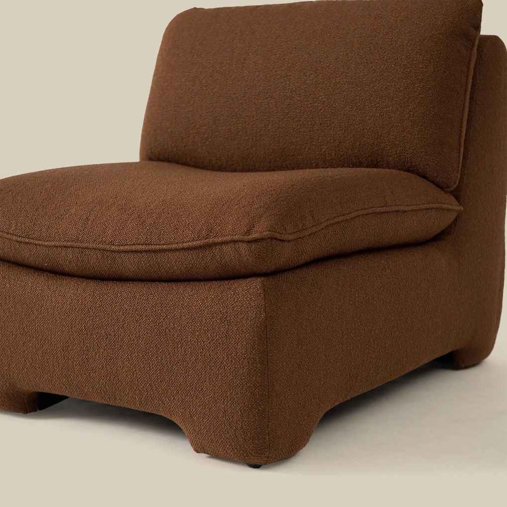 Retro Fauteuil Bruin Boucle Stof