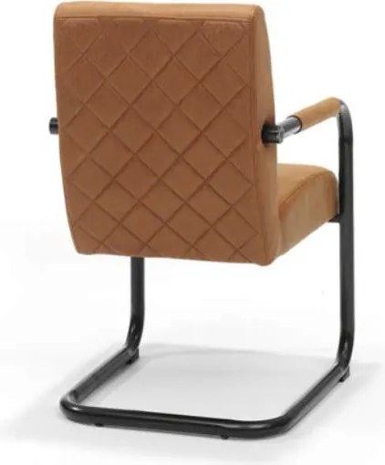 Eetkamerstoel - Monaco - stof Maya lederlook cognac