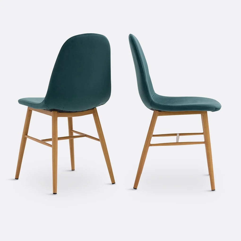 Set van 2 fluwelen stoelen, Polina