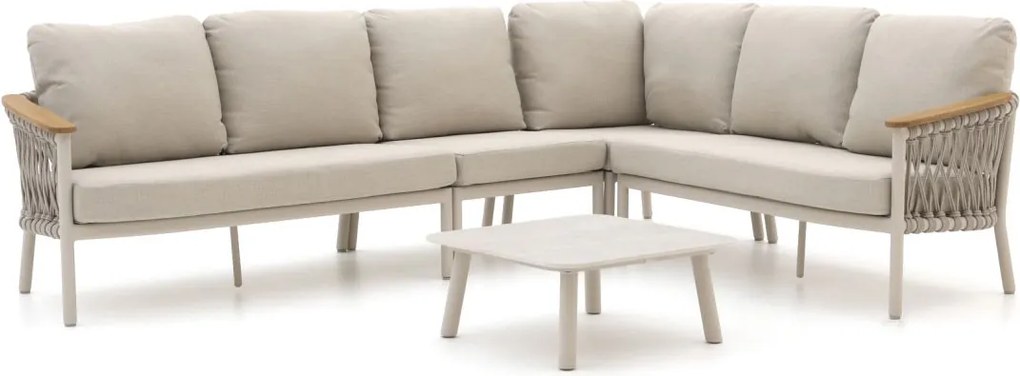 Hoek loungeset Bellagio  | 6 personen | Loungeset Beige | Hoekbank Rope (touw) | 270x204cm | Kees Smit Tuinmeubelen