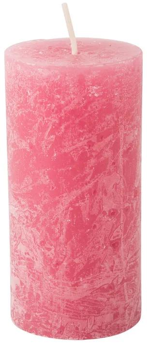 Kaars rustiek - roze - 5x10 cm