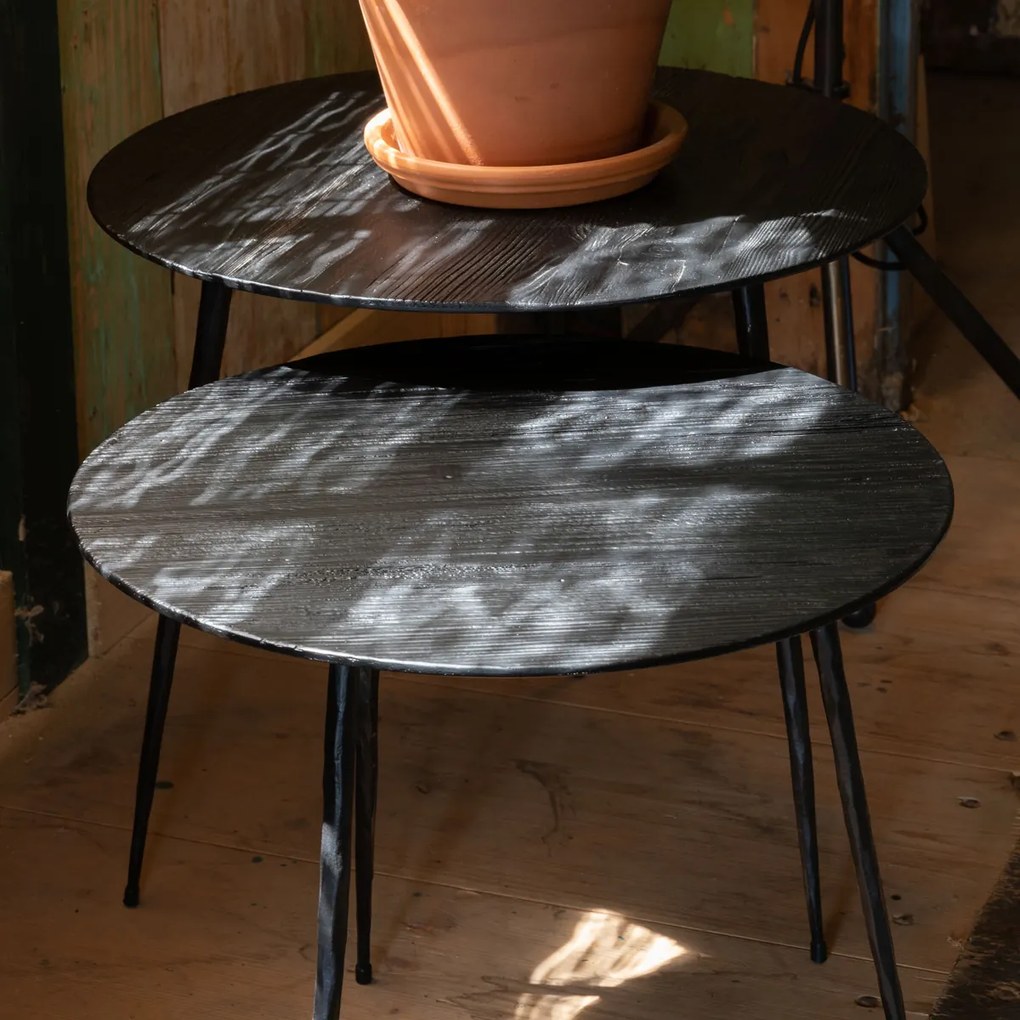 Dutchbone Pepper Metalen Bijzettafel Rond 40cm - 40 X 40cm.