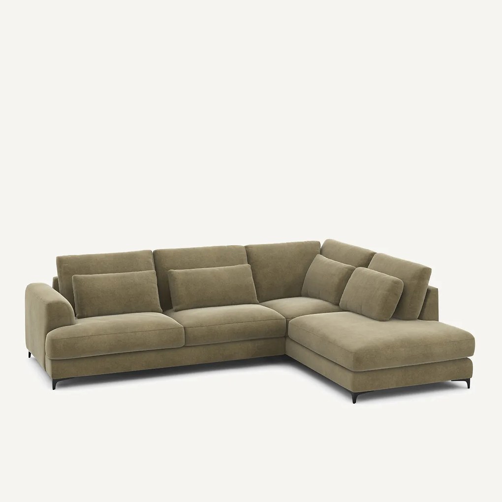 Omvormbare hoekbank rechts, linnen fluweel, Marsile