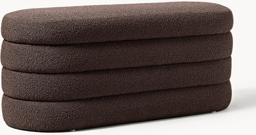 Bouclé gestoffeerde bank Alto met opbergruimte