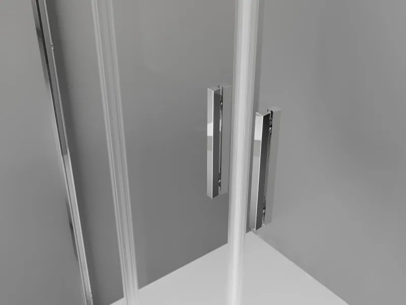 Mexen Exo-S Duo asymmetrische halfronde schuifdouchecabine 100 x 80 cm, transparant, chroom - 8132-100-080-01-00