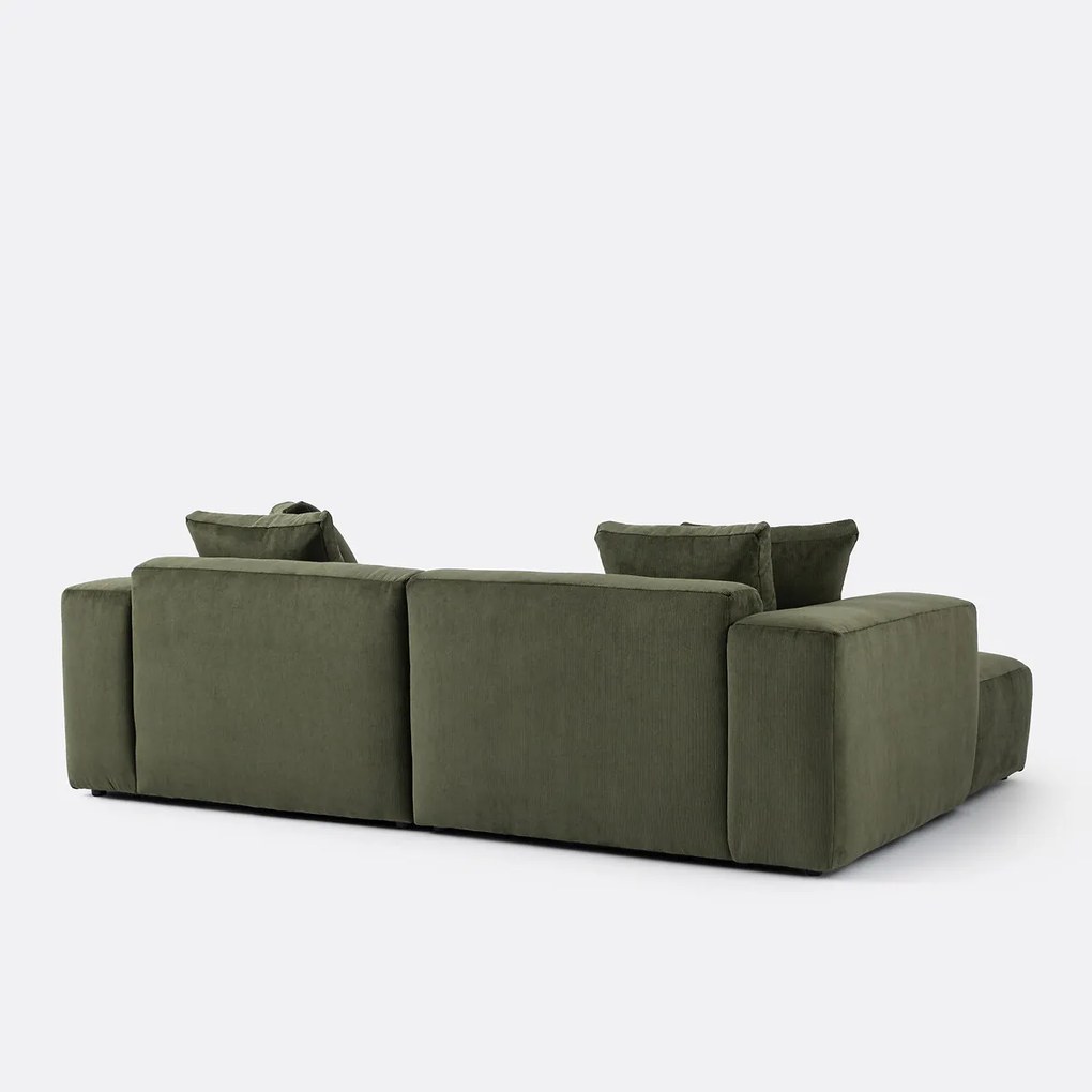 Linker hoekbank, ribfluweel, Liora