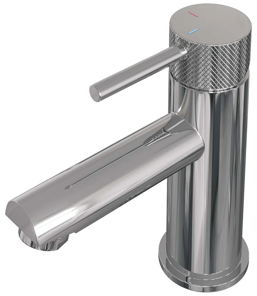 Brauer Chrome Carving wastafelkraan met lange, ronde handgreep en ColdStart chroom