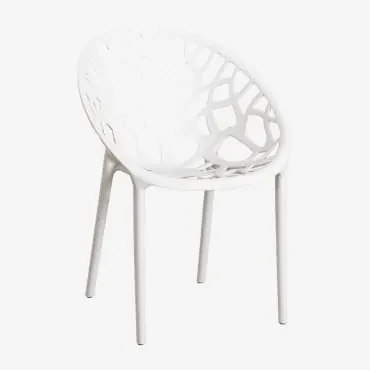 Set Van 4 Ores Stapelbare Eetkamerstoelen Gardenia Wit - Sklum
