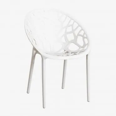Set Van 4 Stapelbare Eetkamerstoelen In Polypropyleen Ores Gardenia Wit - Sklum