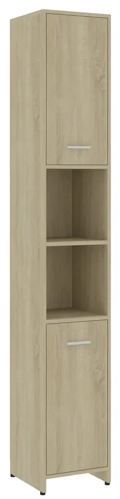 vidaXL Badkamerkast 30x30x183,5 cm spaanplaat sonoma eikenkleurig