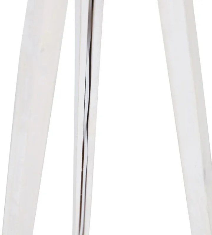 Moderne tripod wit met linnen kap taupe 45 cm - Tripod Classic