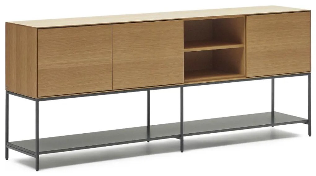 Kave Home Vedrana Groot Design Dressoir Op Hoge Poten Eiken - 195x40x80cm.