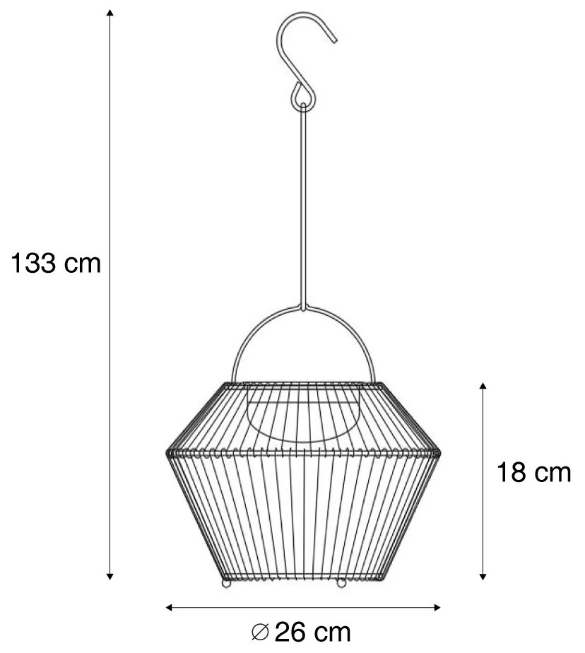 Buitenlamp Bohemian tafellamp grijs incl. LED 3-staps dimbaar IP54 solar oplaadbaar - DucoBohemian IP54 Bohemian Buitenverlichting rond