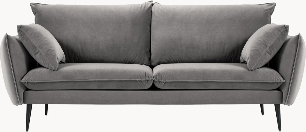 Bank Elio (3-zits) met fluweellook, B 228 cm