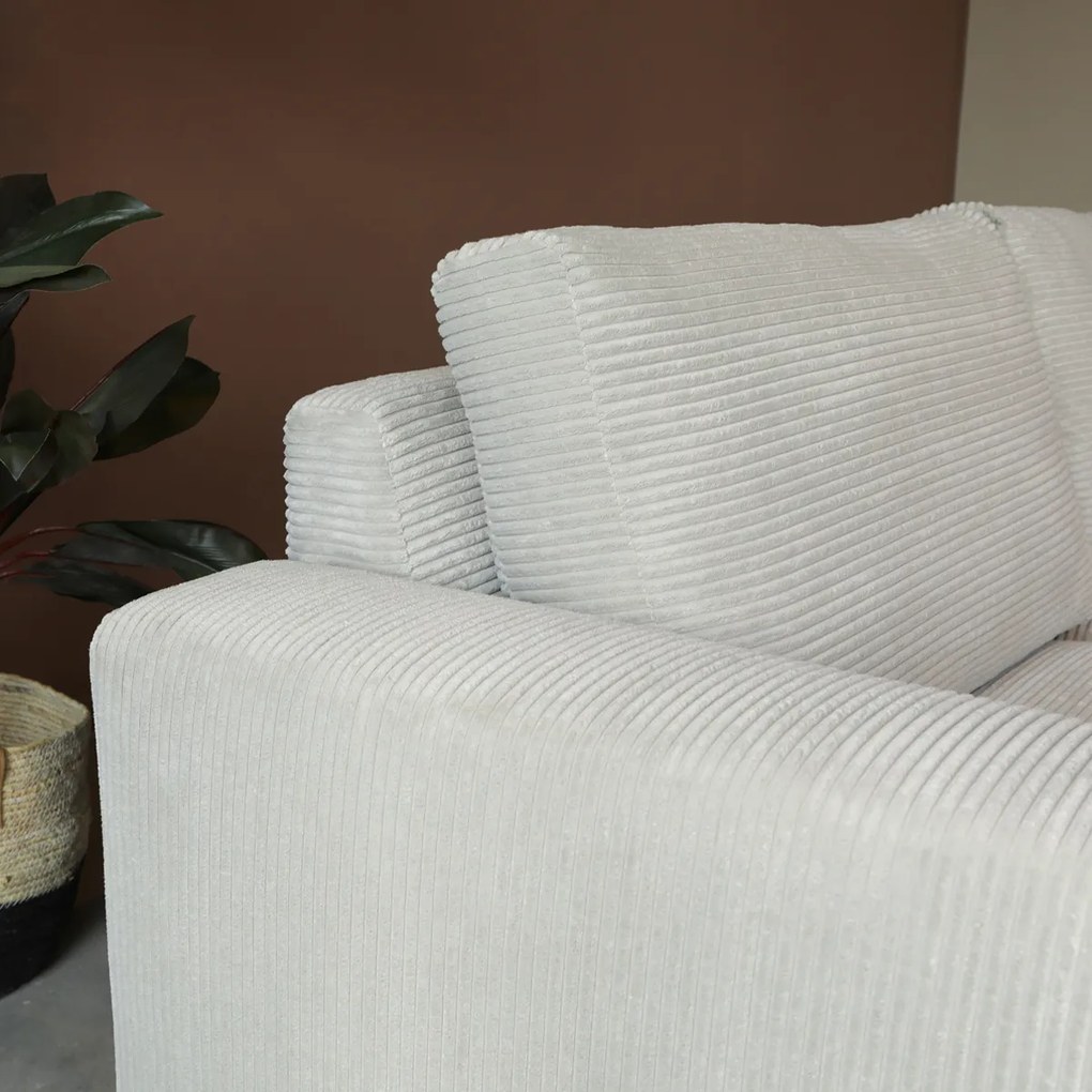 PEPP Interiors Uno Hoekbank Ribstof Rechts Grijsbeige