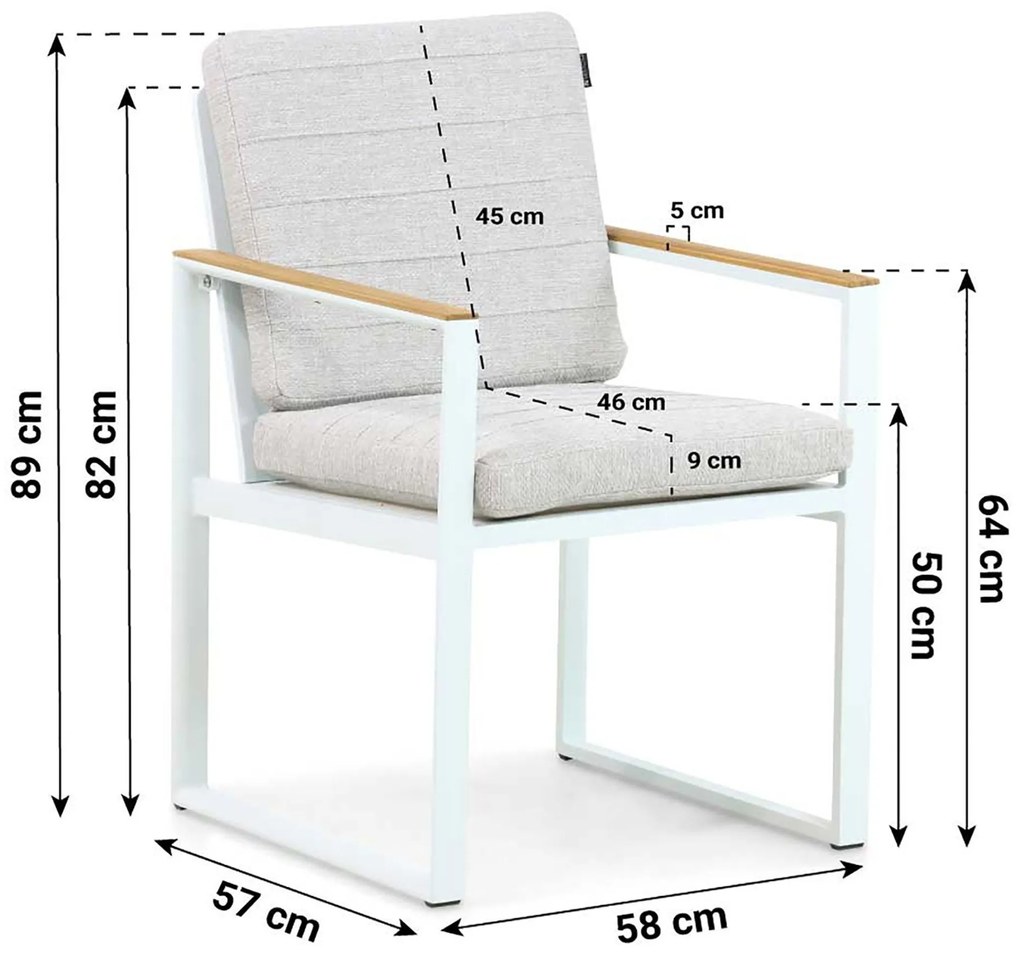 Tuinstoel Aluminium Wit Lifestyle Garden Furniture Faro