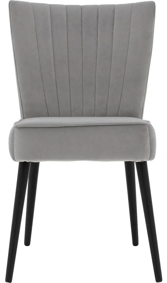 Goossens Eetkamerstoel Rob grijs velvet stof leuning, urban industrieel